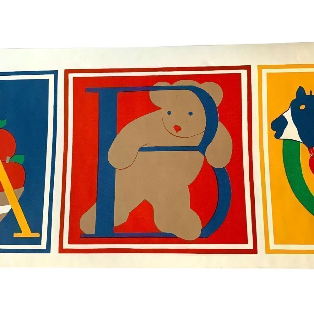 Vintage ABC Alphabet Wallpaper Border